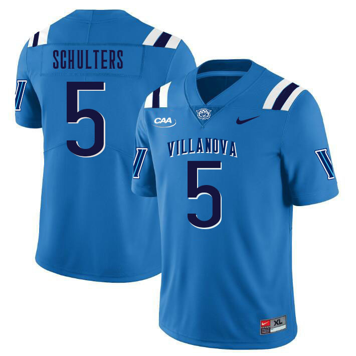 Men #5 Kshawn Schulters Villanova Wildcats College Football Jerseys Stitched Sale-Light Blue